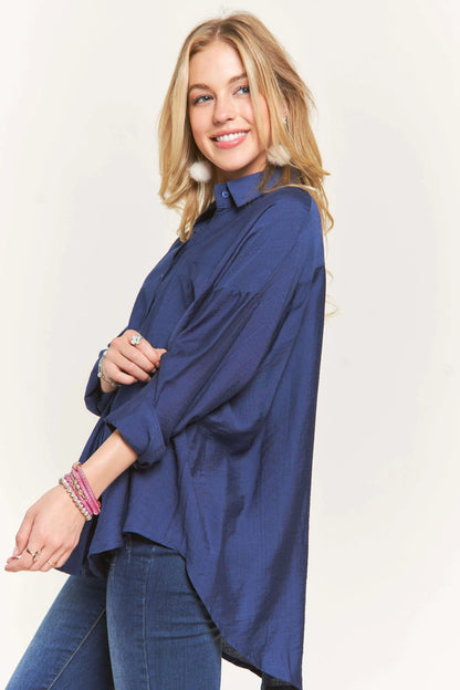 ADORA Button Down Linen Shirt - Premium Women's Down Shirt Tops from Trendsi - Just $40.02! Shop now at Handbags Specialist Headquarter
