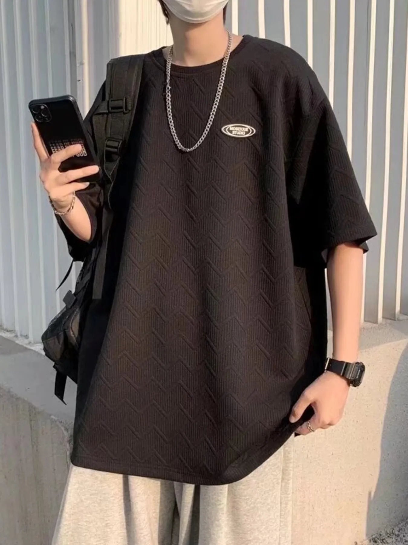 Men's Full Size Round Neck Half Sleeve T-Shirt Plus Size - Premium Men's T-Shirt from Trendsi - Just $18.99! Shop now at Handbags Specialist Headquarter