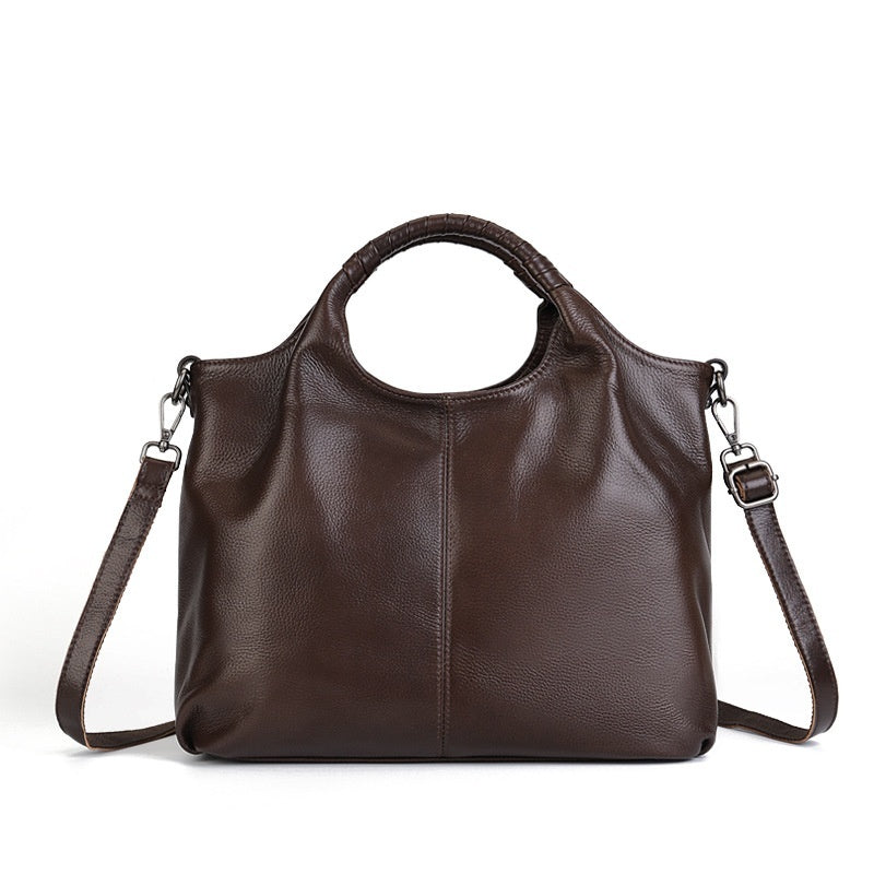 Retro Luxe: Genuine Leather Women's Tote