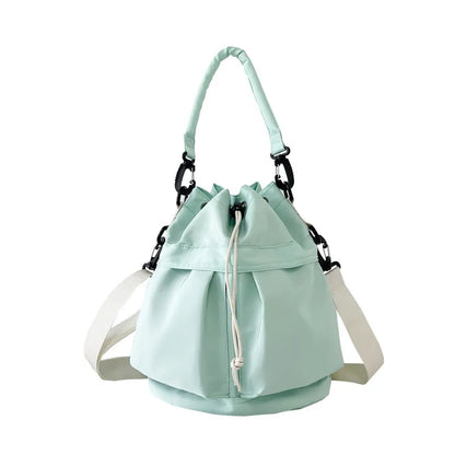 Drawstring Nylon Bucket Bag - Premium Crossbody Bag from Trendsi - Just $24.99! Shop now at Handbags Specialist Headquarter