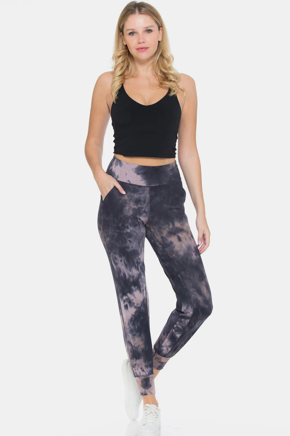 Leggings Depot Tie-Dye High Waist Cropped Leggings - Premium Leggings from Trendsi - Just $45.03! Shop now at Handbags Specialist Headquarter
