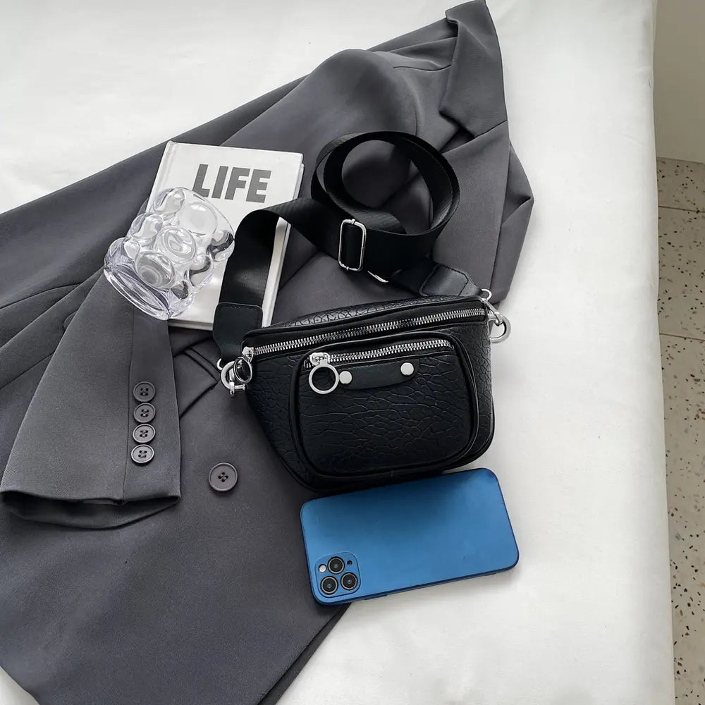 Texture PU Leather Crossbody Bag - Premium handbags from Trendsi - Just $23.99! Shop now at Handbags Specialist Headquarter