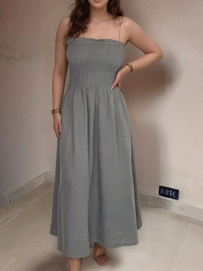 Full Size Smocked Cami Dress and Jacket Set Plus Size - Premium Dresses from Trendsi - Just $48.99! Shop now at Handbags Specialist Headquarter