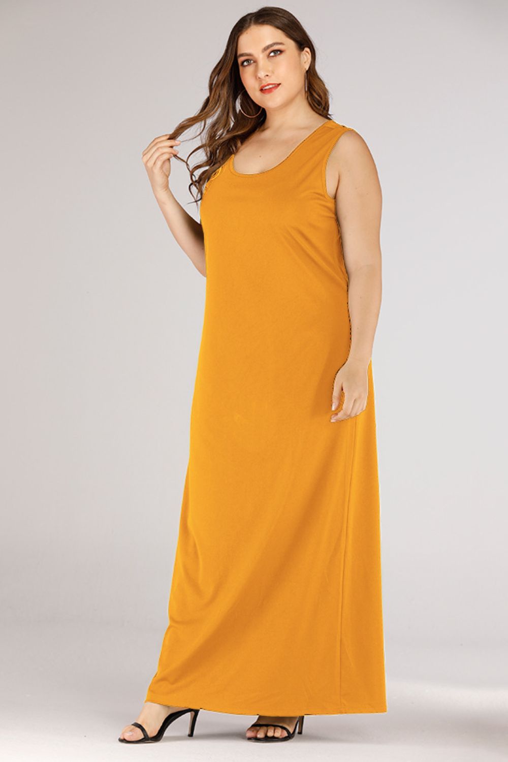 Plus Size Scoop Neck Maxi Tank Dress - Premium Dresses from Trendsi - Just $32.99! Shop now at Handbags Specialist Headquarter
