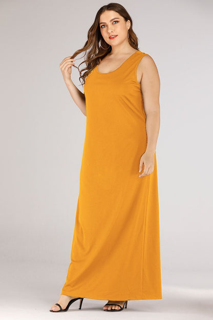 Plus Size Scoop Neck Maxi Tank Dress - Premium Dresses from Trendsi - Just $32.99! Shop now at Handbags Specialist Headquarter