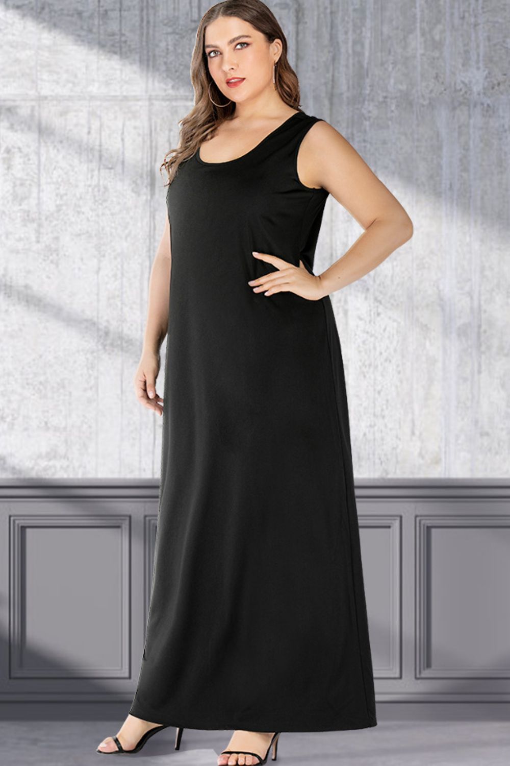 Plus Size Scoop Neck Maxi Tank Dress - Premium Dresses from Trendsi - Just $32.99! Shop now at Handbags Specialist Headquarter