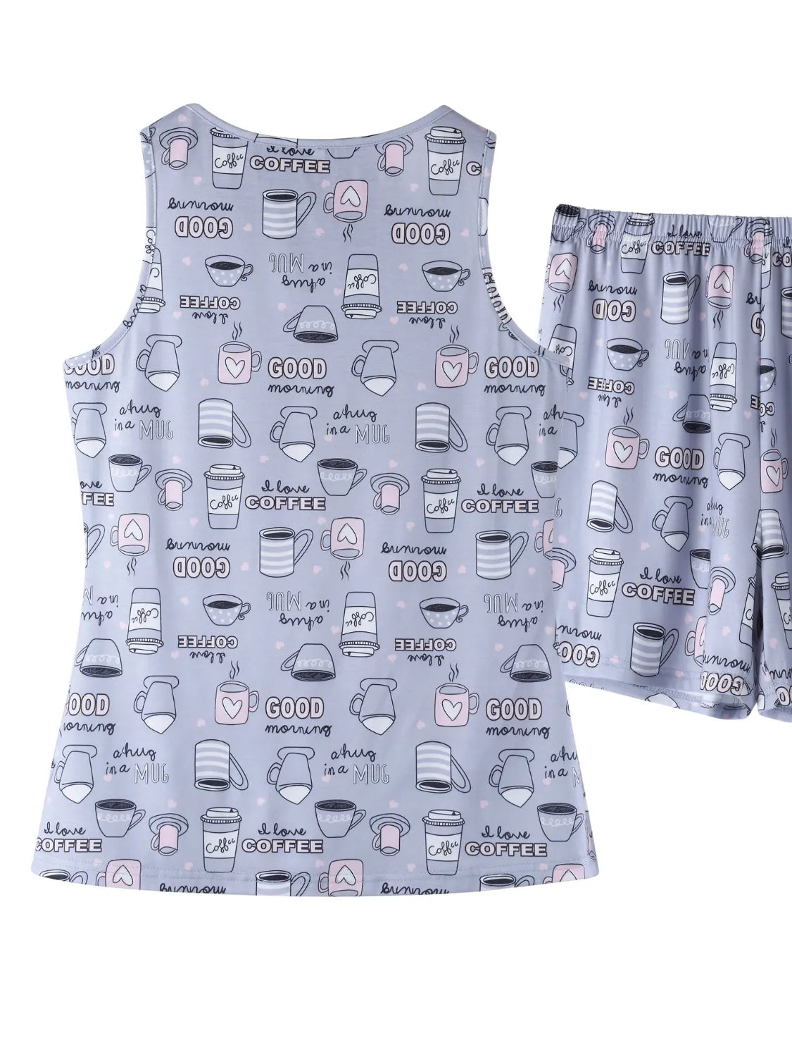Printed Round Neck Top and Shorts Lounge Set - Premium sleepwear from Trendsi - Just $27.99! Shop now at Handbags Specialist Headquarter