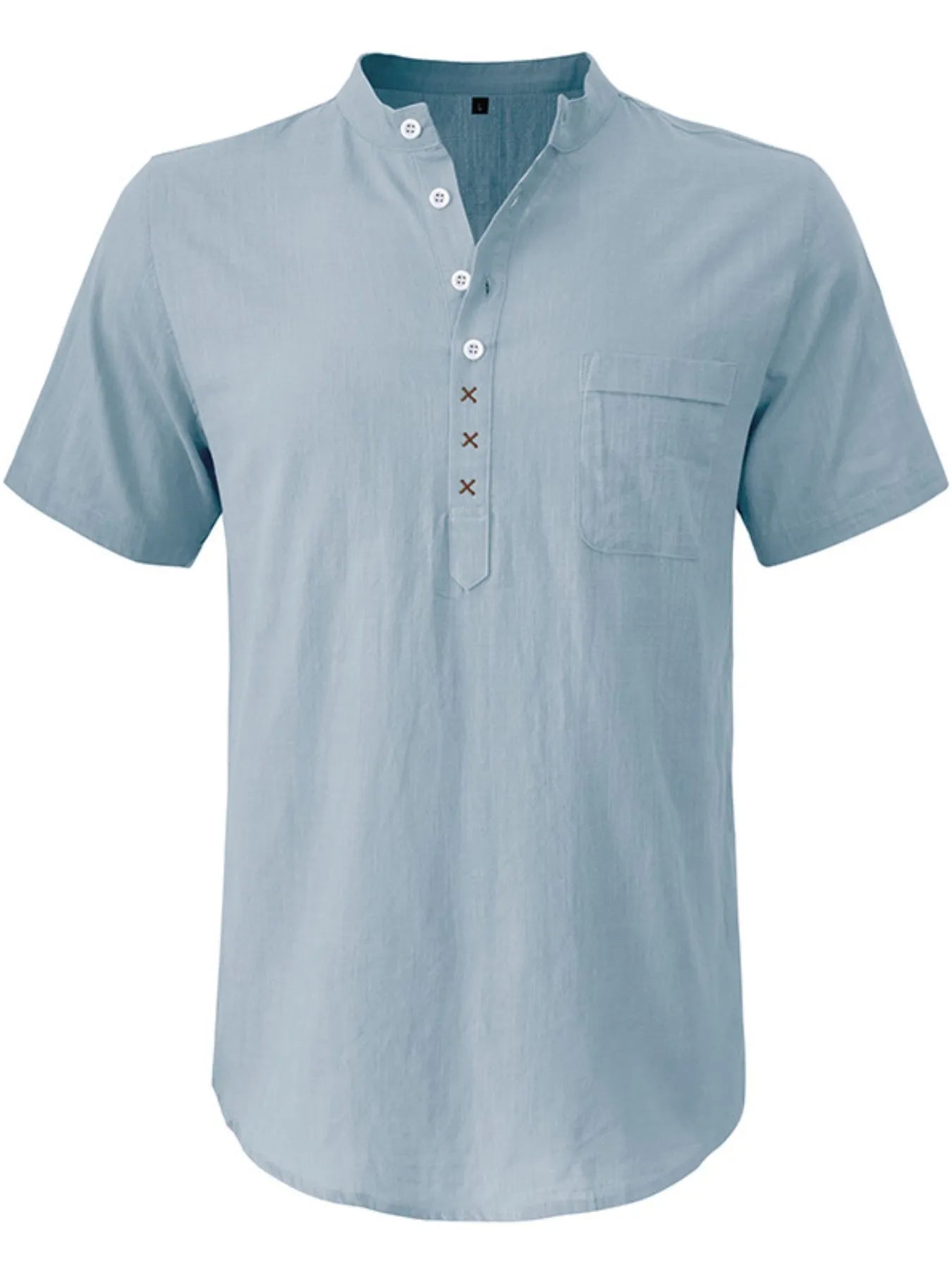 Men's Casual Collar Short Sleeve Linen Polo Shirt - Premium Men's Polo shirt from Trendsi - Just $41.99! Shop now at Handbags Specialist Headquarter