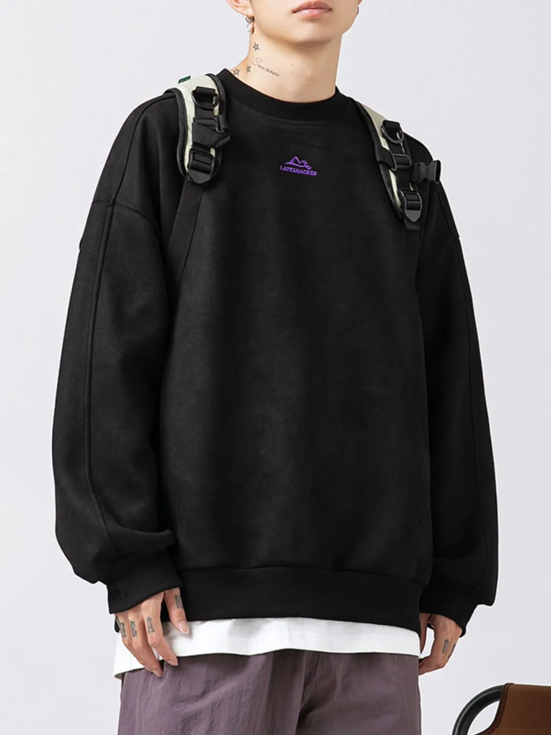 Men's Full Size Round Neck Long Sleeve Sweatshirt Plus Size - Premium Men's Sweatshirts from Trendsi - Just $52.48! Shop now at Handbags Specialist Headquarter