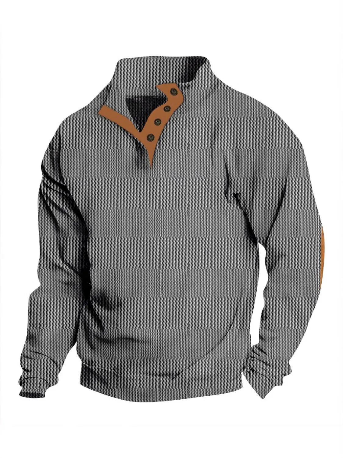 Men's Full Size Button Detail Long Sleeve Sweatshirt Plus Size - Premium Men's Sweatshirts from Trendsi - Just $31.20! Shop now at Handbags Specialist Headquarter
