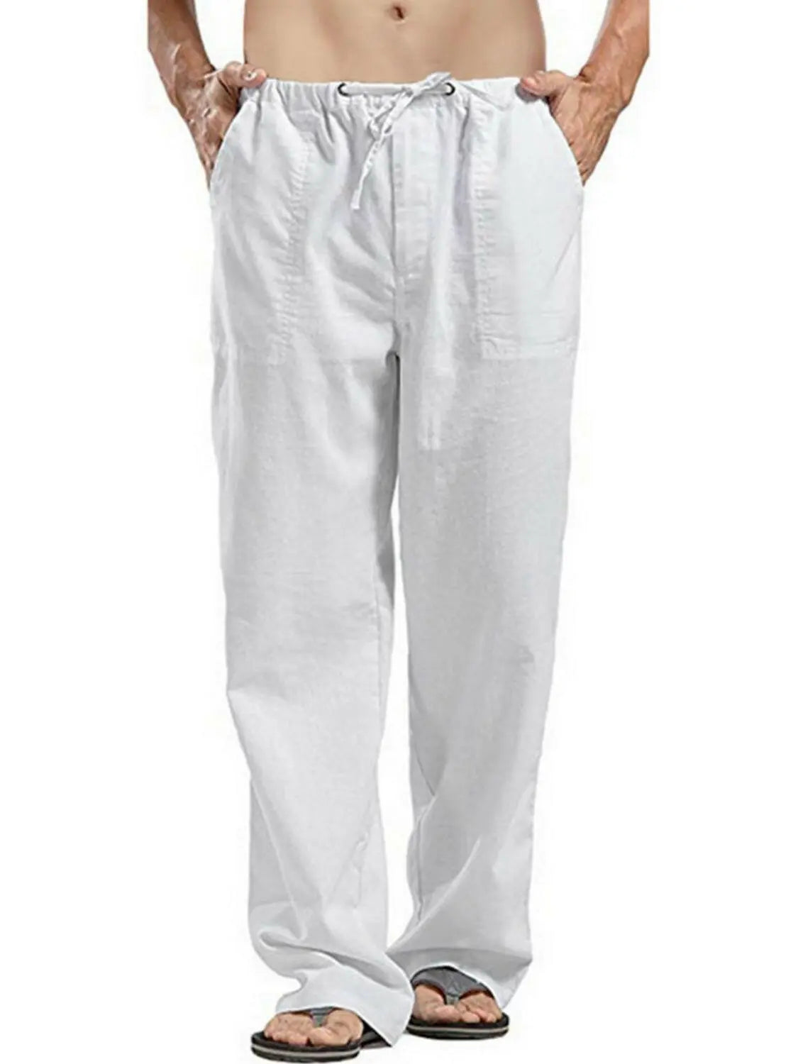 Men's Full Size Drawsting Straight Leg Pants Plus Size.