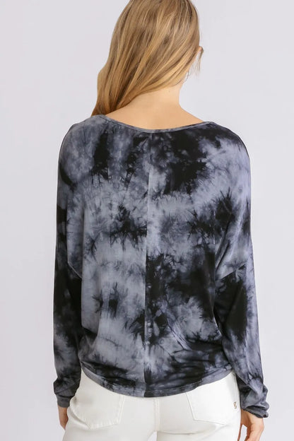 Umgee Full Size Tie Dye Lightweight Long Sleeve Top Plus Size - Premium Dresses from Trendsi - Just $28.99! Shop now at Handbags Specialist Headquarter