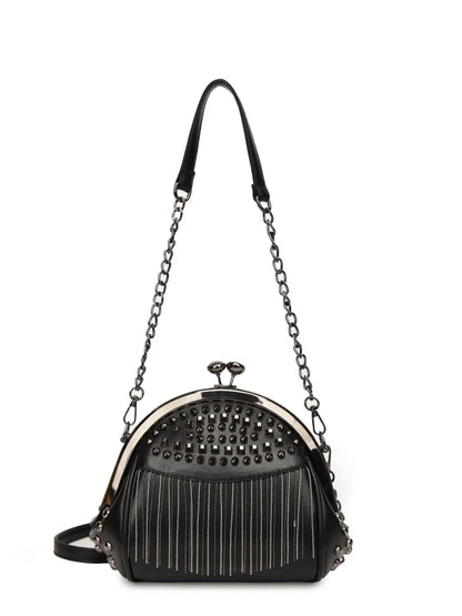 Studded Fringe Crossbody Bag - Premium Crossbody Bag from Trendsi - Just $41.99! Shop now at Handbags Specialist Headquarter
