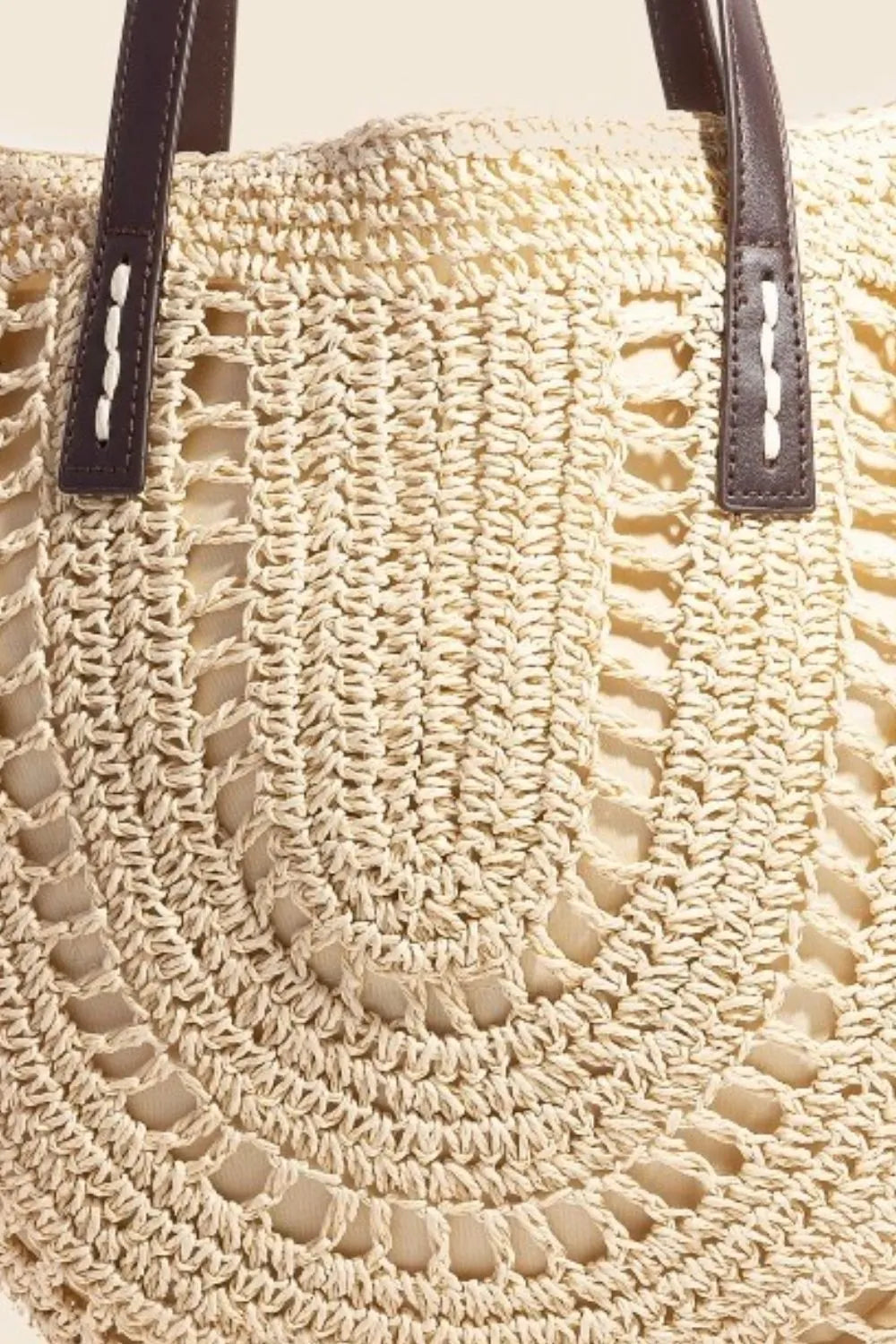 Fame Straw Braided Rounded Tote Bag - Premium Tote Bag from Trendsi - Just $37.99! Shop now at Handbags Specialist Headquarter