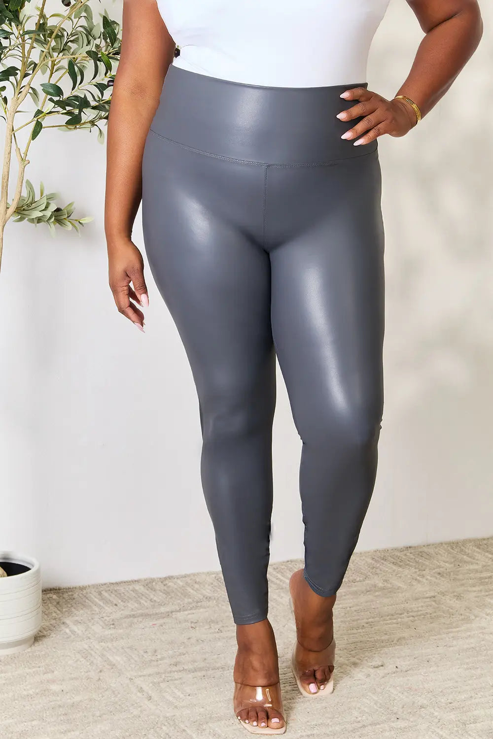 LOVEIT Full Size Wide Waistband High Waist Leggings - Premium Leggings from Trendsi - Just $35.10! Shop now at Handbags Specialist Headquarter