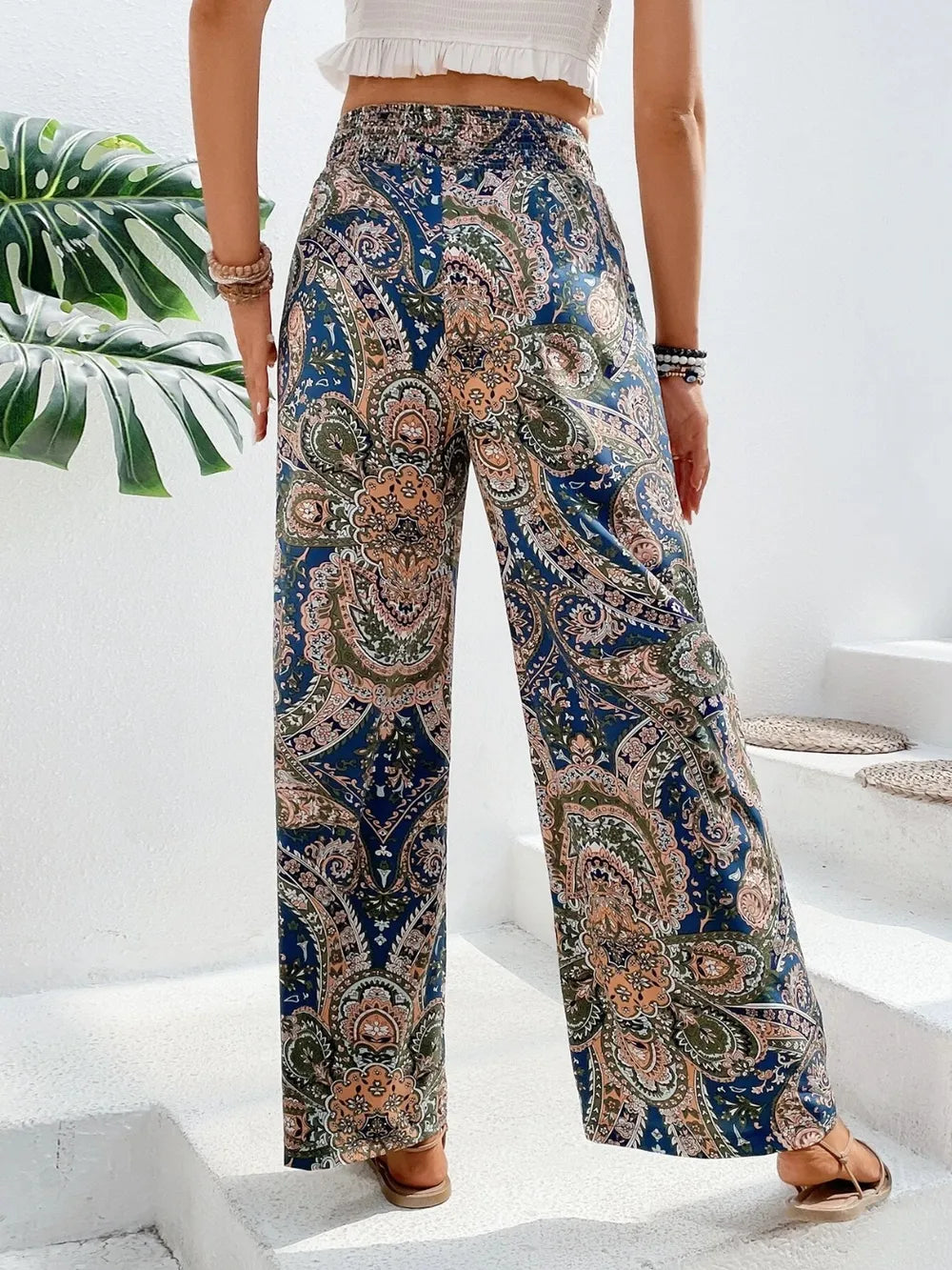 Printed Wide Leg Pants - Premium Women Pants from Trendsi - Just $27.99! Shop now at Handbags Specialist Headquarter