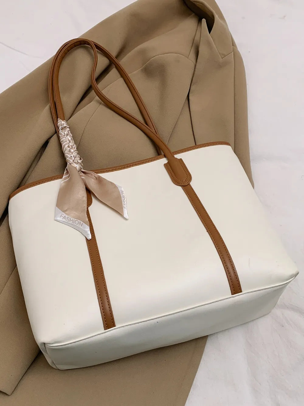 PU Leather Tote Bag - Premium Tote Bag from Trendsi - Just $35.99! Shop now at Handbags Specialist Headquarter