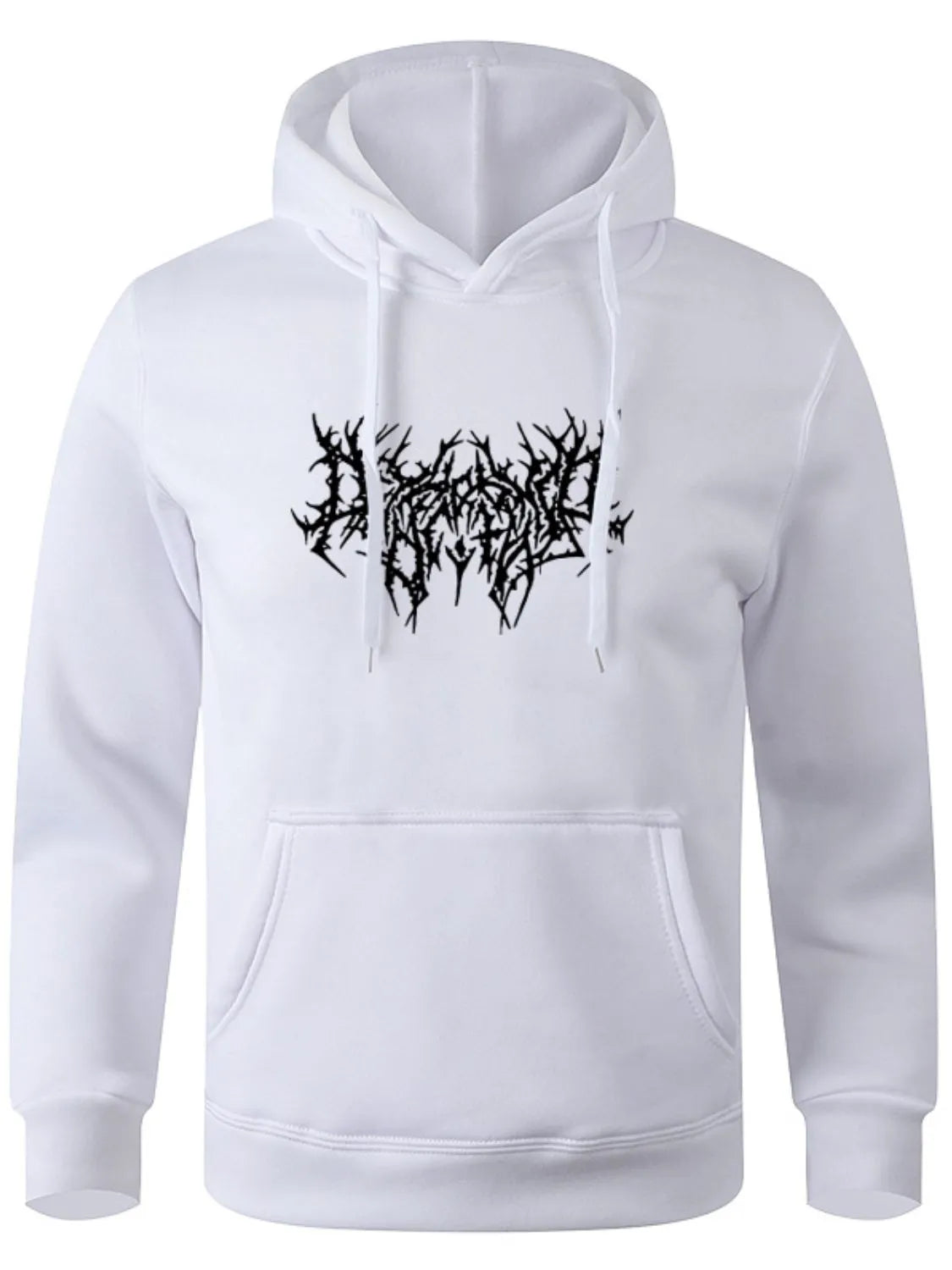 Men's Full Size Drawstring Graphic Long Sleeve Hoodie Plus Size - Premium Men's Sweatshirts from Trendsi - Just $22.58! Shop now at Handbags Specialist Headquarter