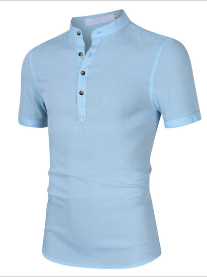 Men's Collar Neck Short Sleeve Polo Shirt - Premium Men's Polo shirt from Trendsi - Just $29.64! Shop now at Handbags Specialist Headquarter
