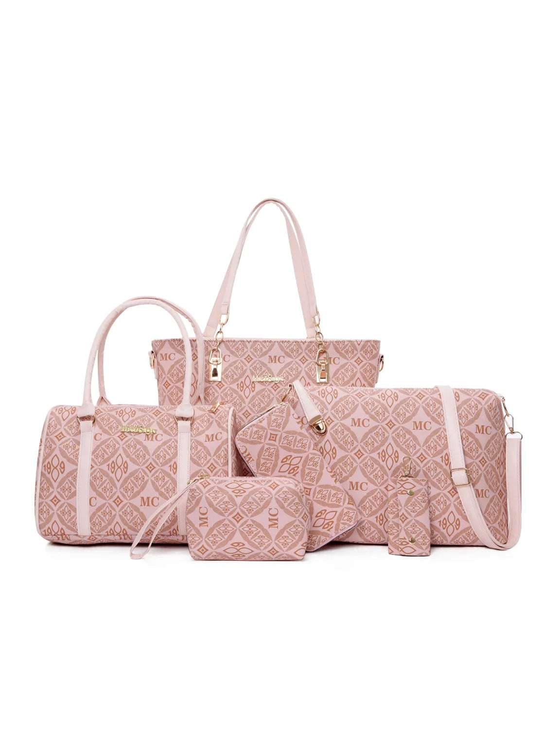 6-Piece Geometric Pattern Bag Set - Premium Wallet from Trendsi - Just $71.99! Shop now at Handbags Specialist Headquarter