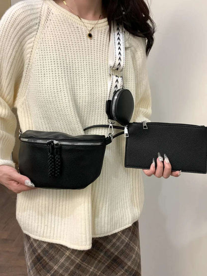 PU Leather Adjustable Strap Crossbody Bag with Coin Purse - Premium Crossbody Bag from Trendsi - Just $27.99! Shop now at Handbags Specialist Headquarter