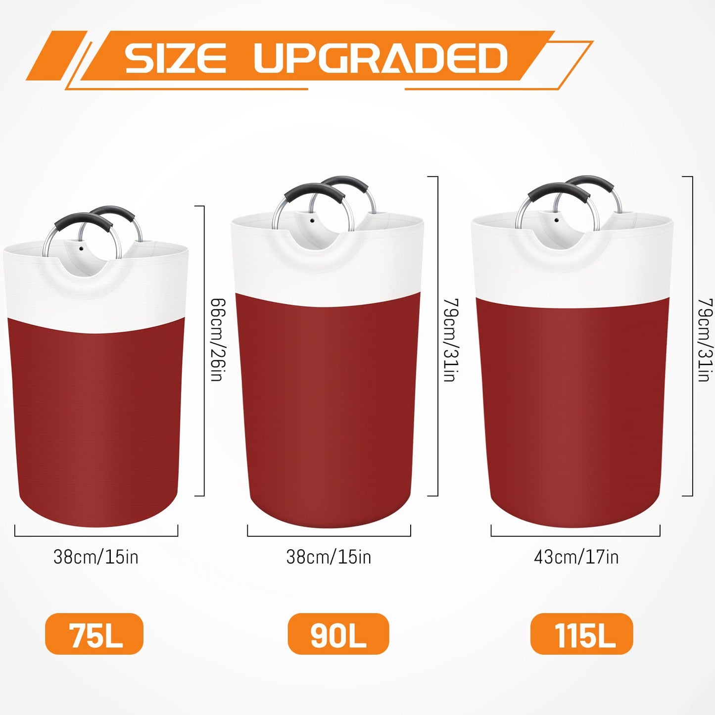 BlissTotes 90L Collapsible Laundry Hamper - Black