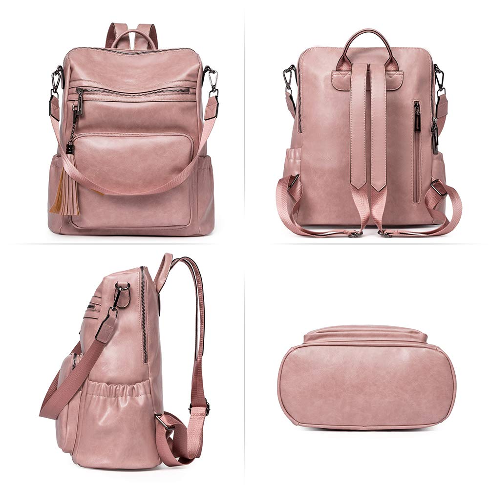 DUO-TONE Luxe Women's Leather Travel Backpack