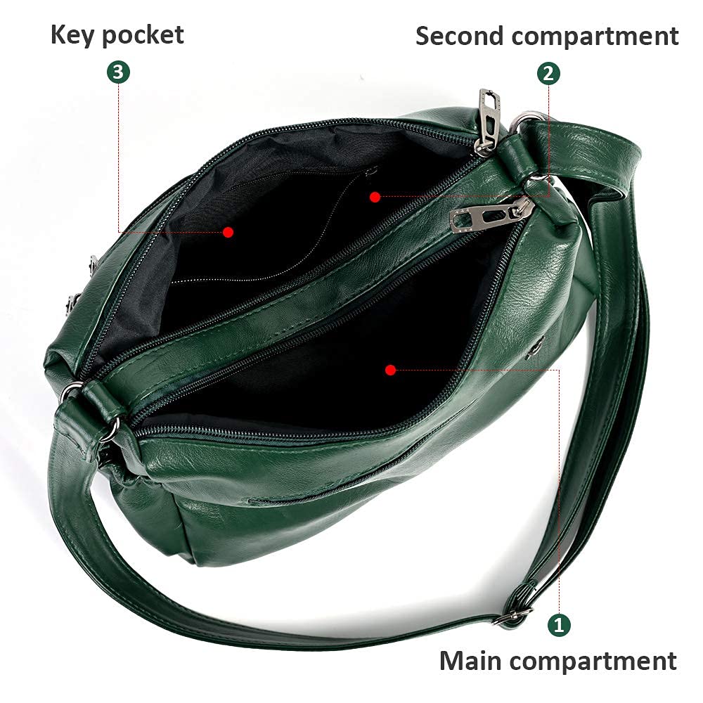 ELDA Chic Crossbody: Soft PU Leather Multi-Pocket Bag