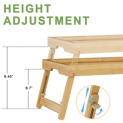 Artmeer Bamboo Foldable Bed & Laptop Tray - 2 Pack