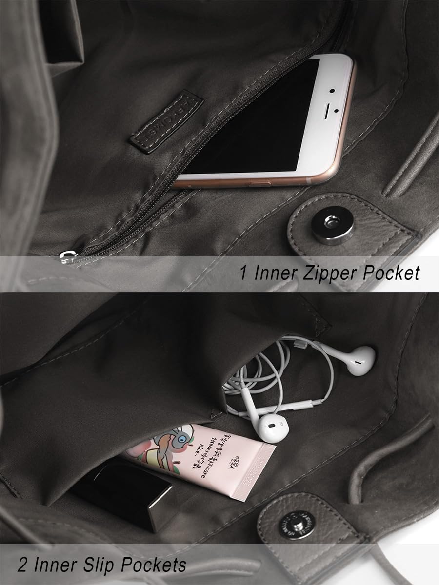 AFKOMST Chic Leather Bucket & Crossbody Bag Set