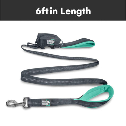 RhinoGrip Aqua: Double Handle Reflective Dog Leash