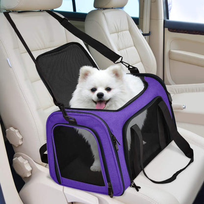 PawsVoyage: Grey TSA-Approved Pet Carrier (15lbs Max)