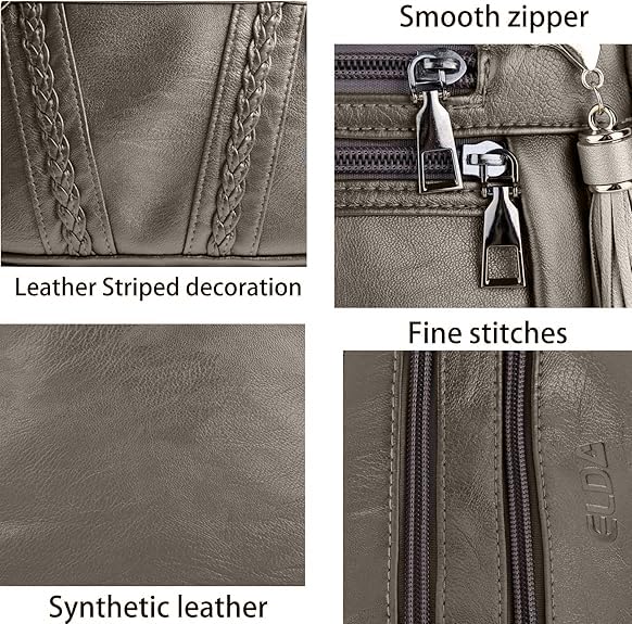ELDA Chic Crossbody: Soft PU Leather Multi-Pocket Bag