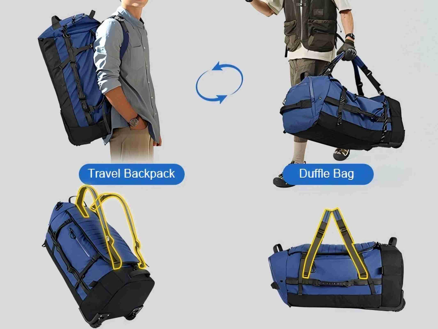 AquaRoll 29 Quilted Wheeled Duffle Backpack