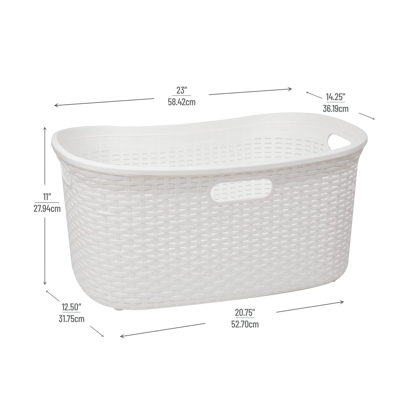 Ivory Wicker Mind Reader 40L Laundry Basket