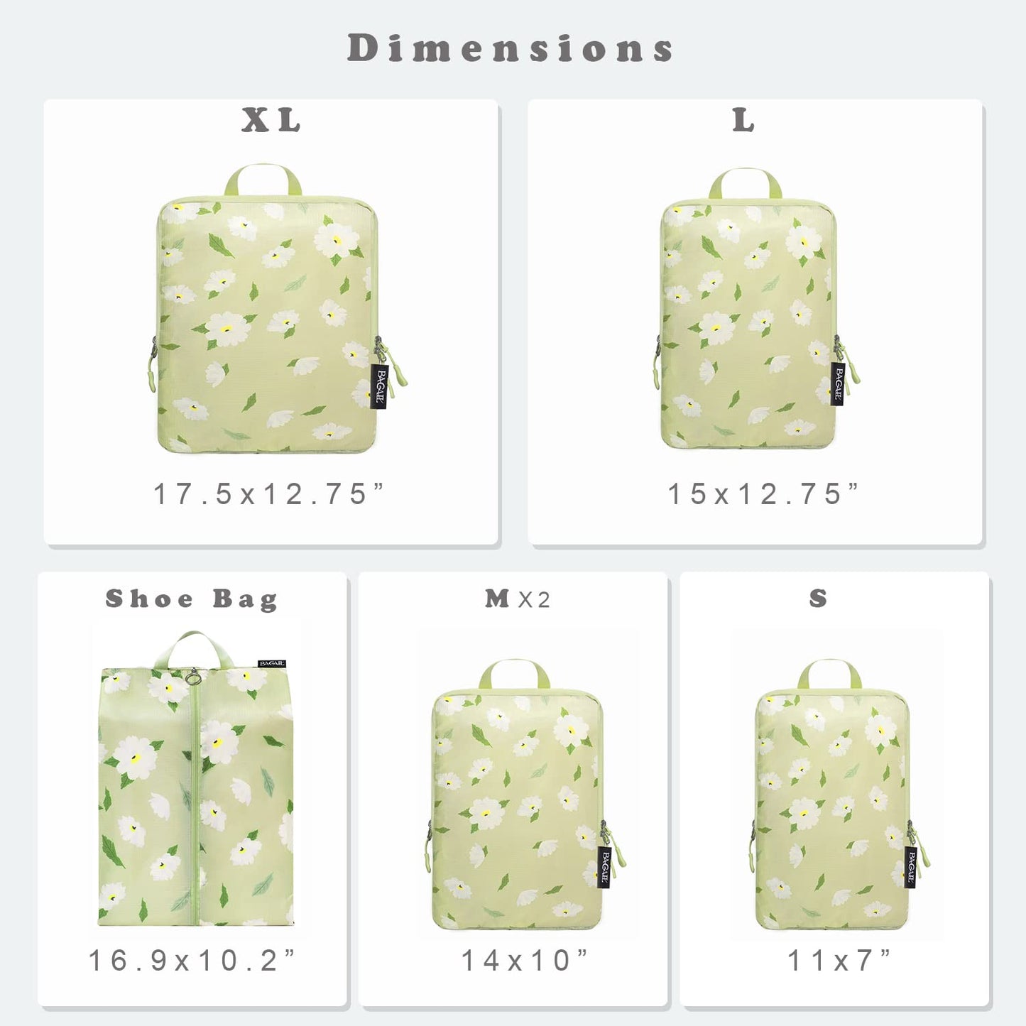 BAGAIL Travel Compression Cubes Set for Packing Ease