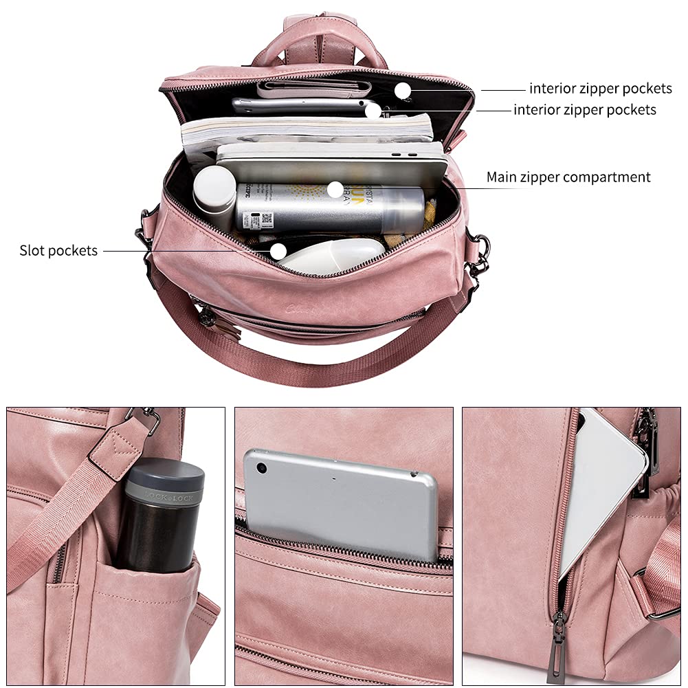 DUO-TONE Luxe Women's Leather Travel Backpack