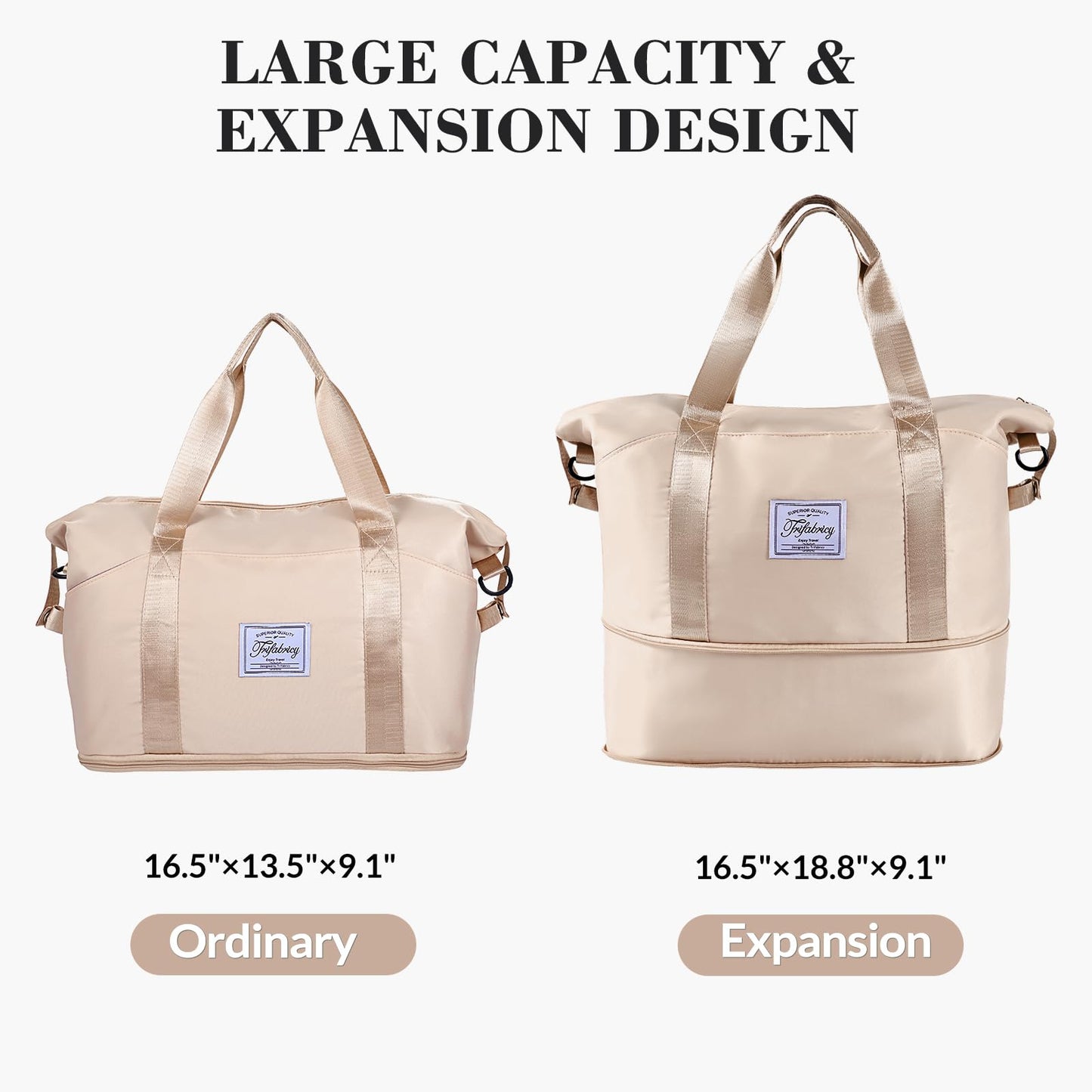 Pink Expandable Travel Duffel with Wet Pocket