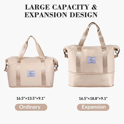 Pink Expandable Travel Duffel with Wet Pocket