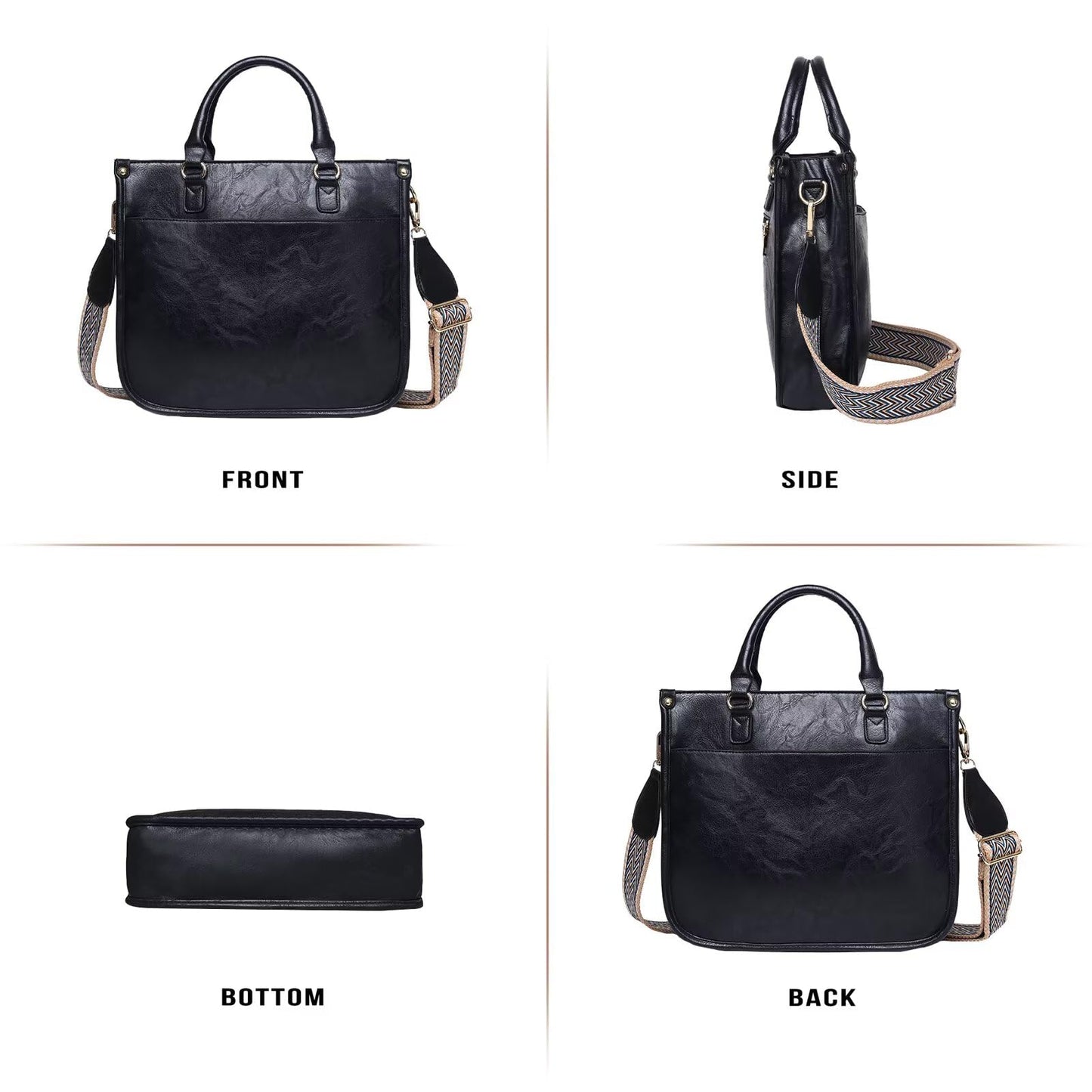 AUYOCO Chic Vegan Leather Crossbody Bag with Strap