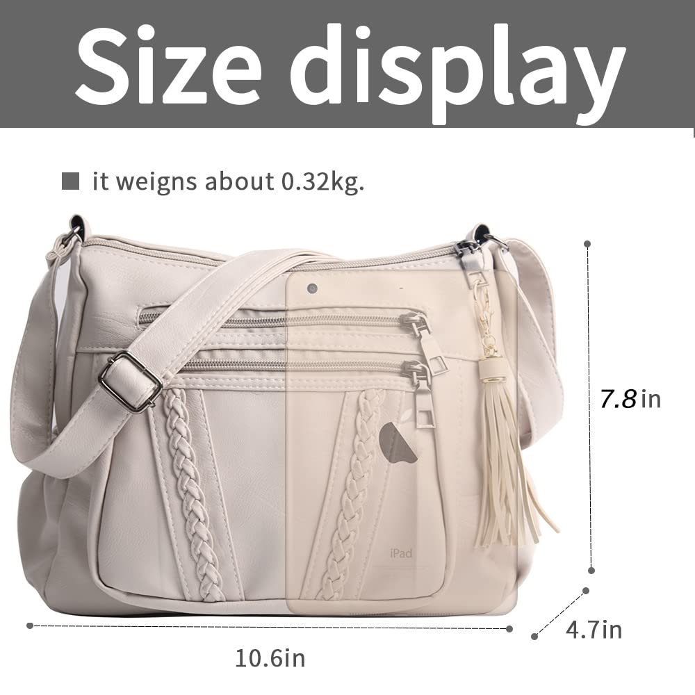 ELDA Chic Crossbody: Soft PU Leather Multi-Pocket Bag