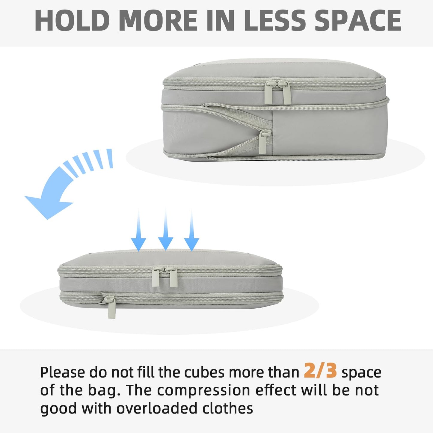 BAGAIL Expandable Travel Compression Cubes Set