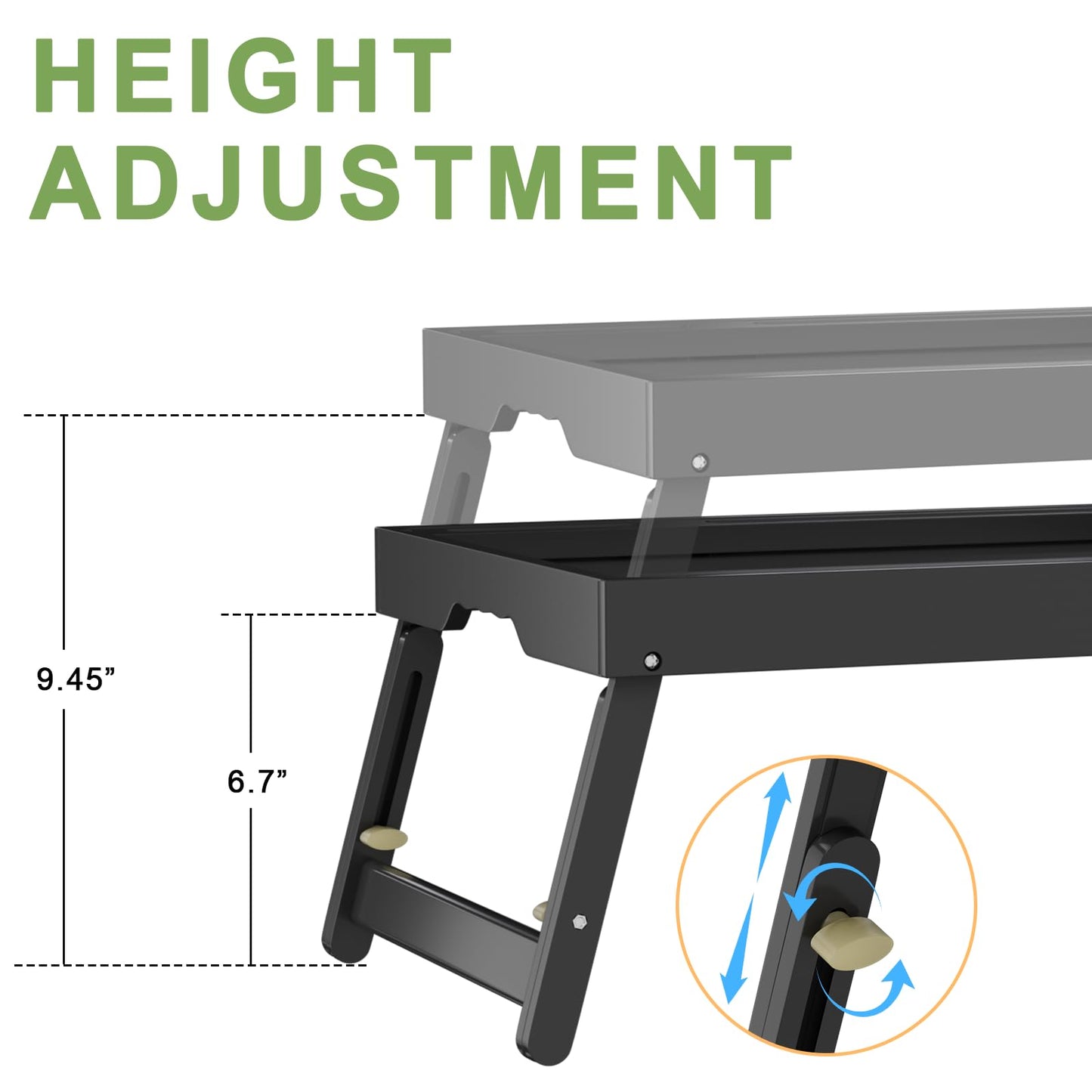 Artmeer Bamboo Foldable Bed & Laptop Tray - 2 Pack