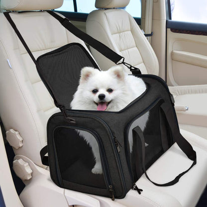 PawsVoyage: Grey TSA-Approved Pet Carrier (15lbs Max)