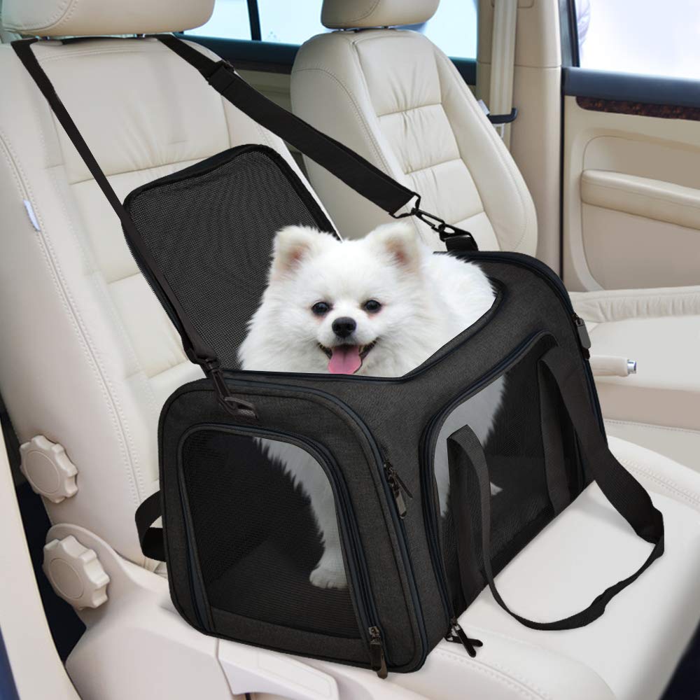 PawsVoyage: Grey TSA-Approved Pet Carrier (15lbs Max)