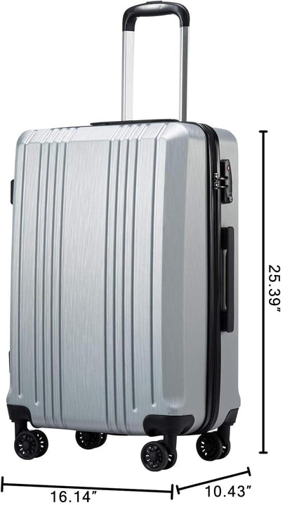 Coolife Expandable Spinner Luggage Set - 3 Piece