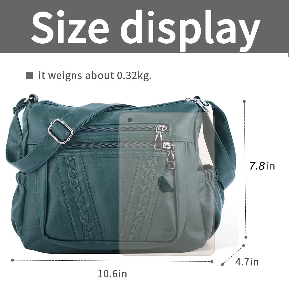 ELDA Chic Crossbody: Soft PU Leather Multi-Pocket Bag