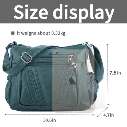 ELDA Chic Crossbody: Soft PU Leather Multi-Pocket Bag