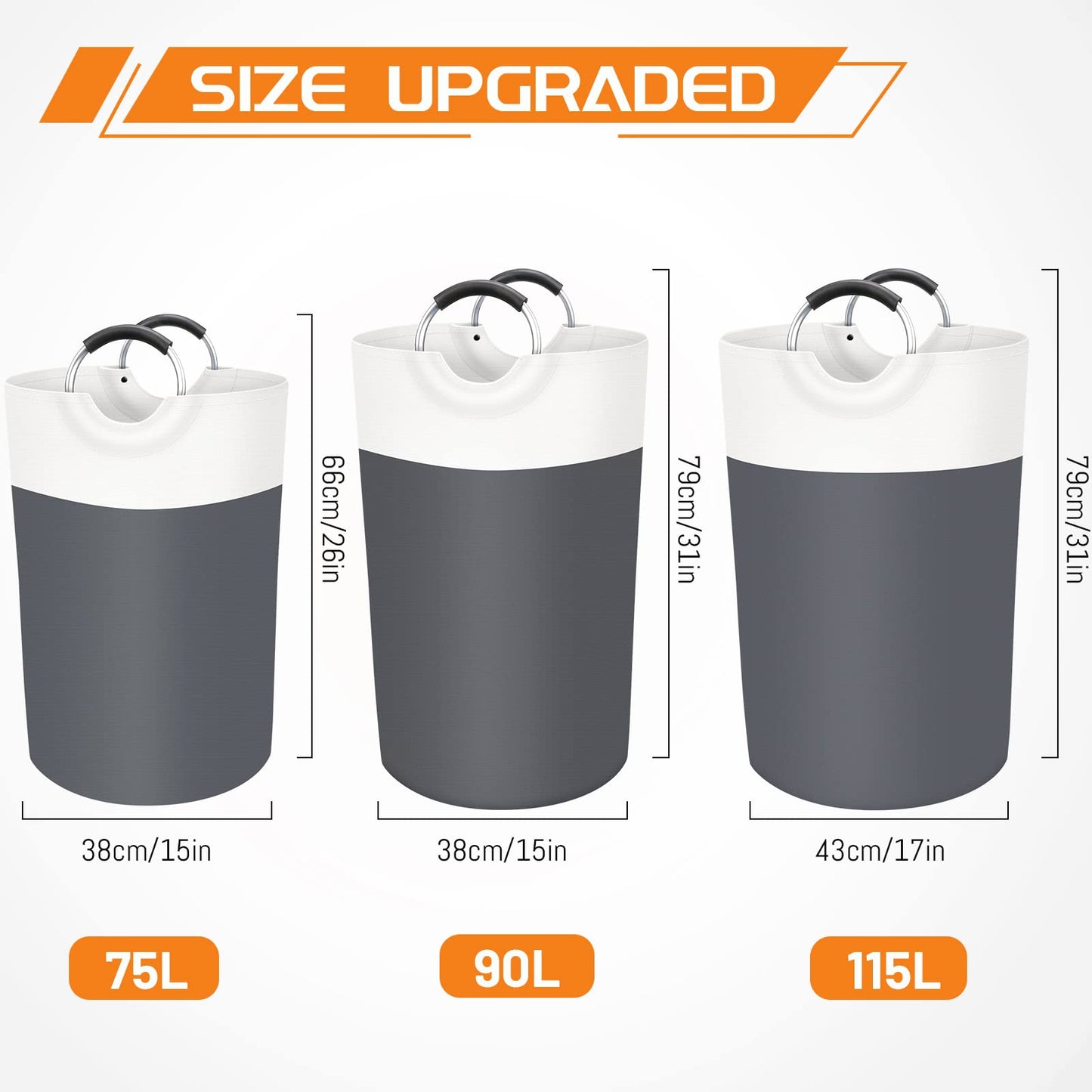 BlissTotes 90L Collapsible Laundry Hamper - Black