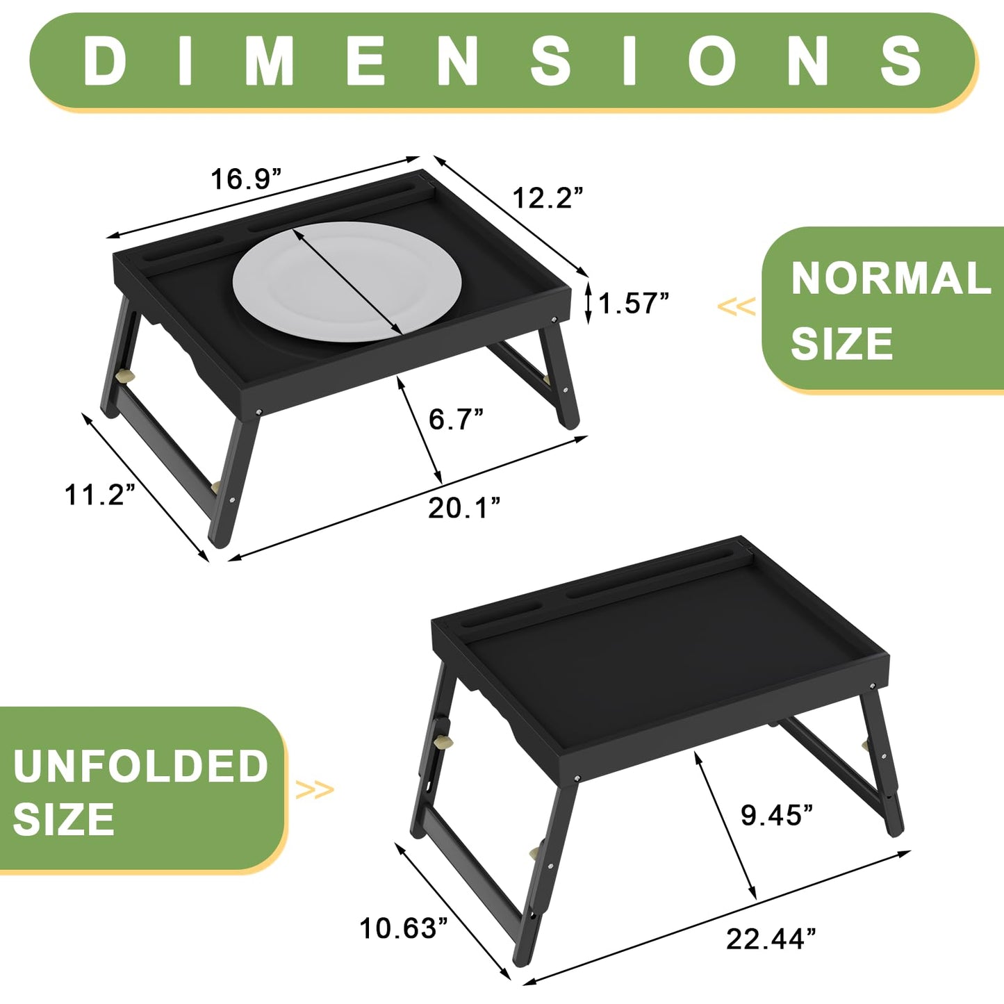 Artmeer Bamboo Foldable Bed & Laptop Tray - 2 Pack